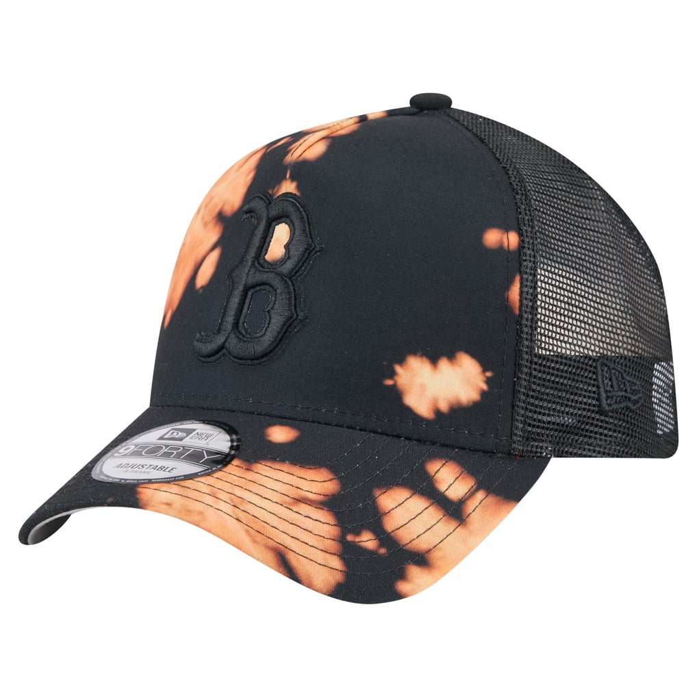  Boston Red Sox New Era Bleached A-Frame 9FORTY Adjustable Hat - Black